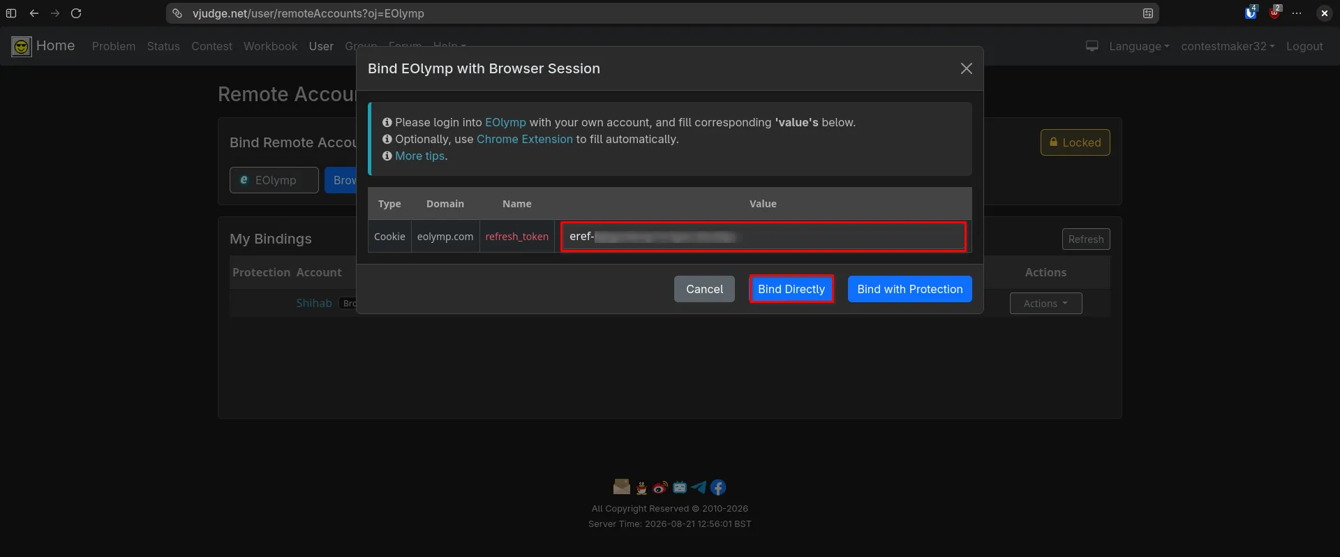 Binding EOLymp with VJudge