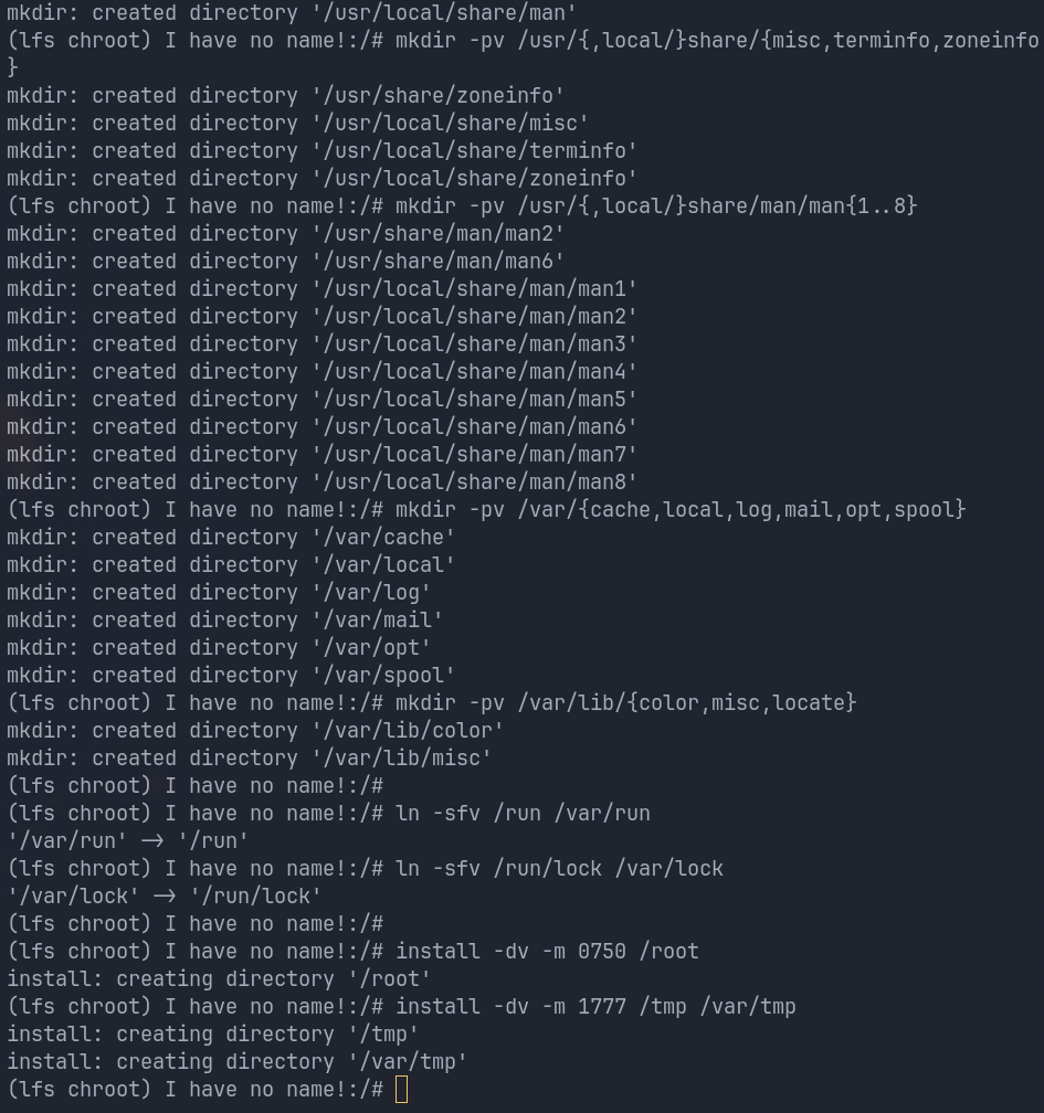 Creating full directory structure.