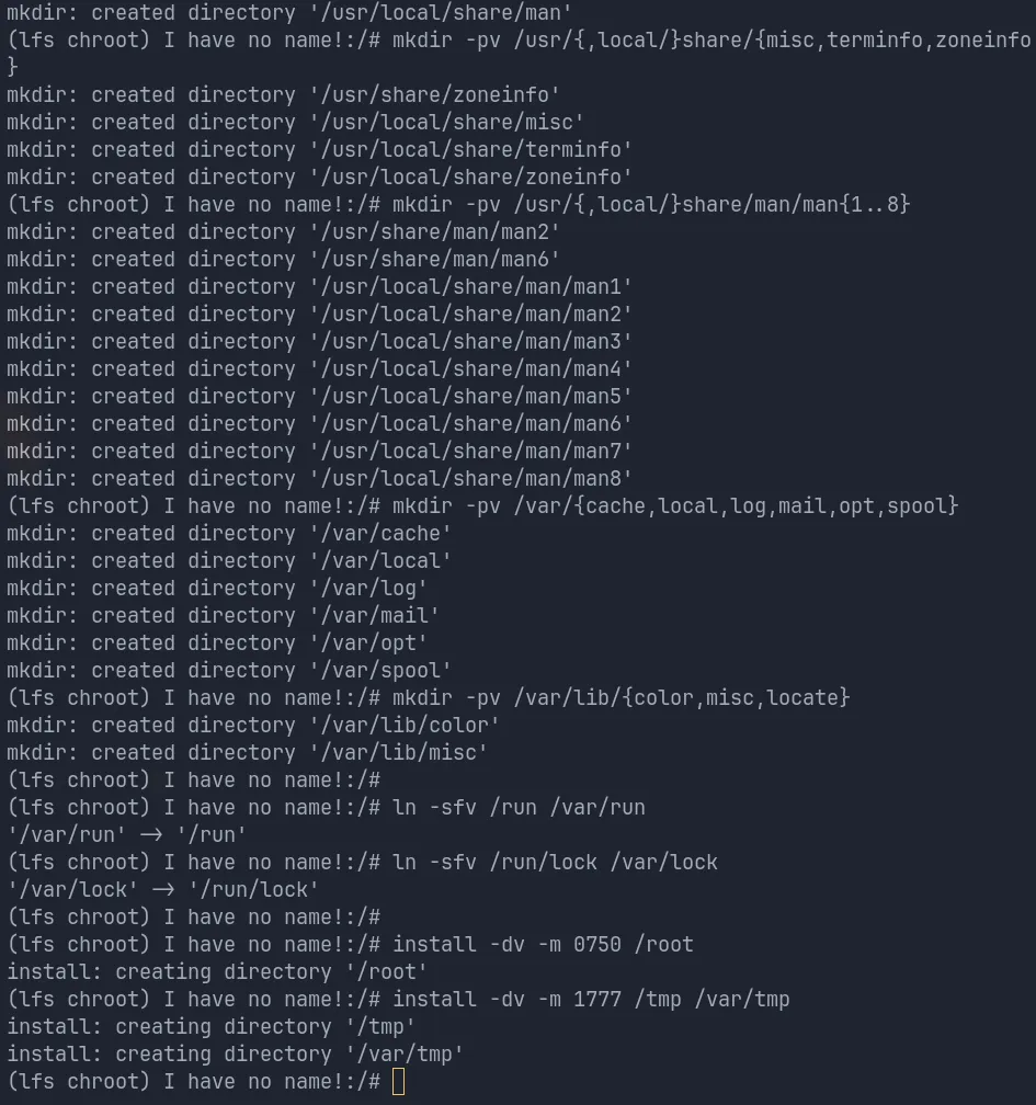 Creating full directory structure.